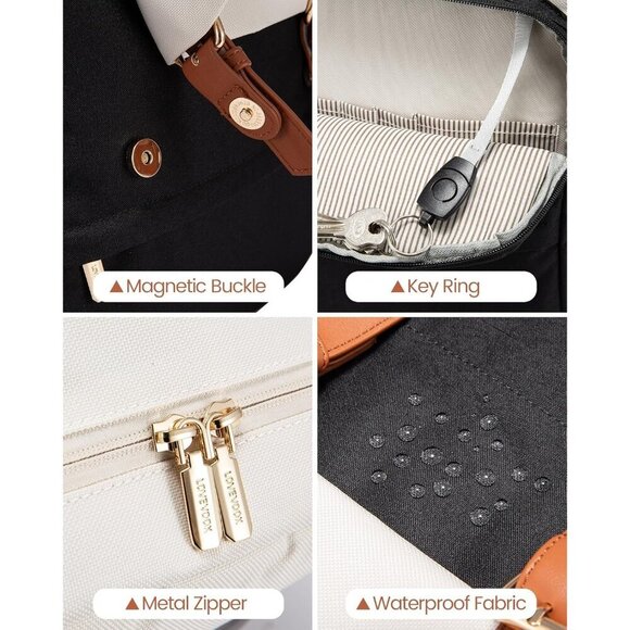 ✨Men's White Laptop Backpack Travel Purse Large Computer Backpack Fashion Bag - Picture 4 of 6